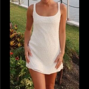 ISO White Beaded Abercrombie Mini Dress